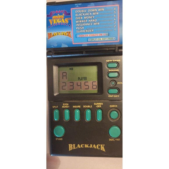 Blackjack Handheld Game Vtg 1994 Mini Vegas Electronic Games. Tested works great - Picture 5 of 7